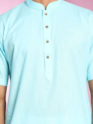 White Art Silk Plain Kurta pajama 4