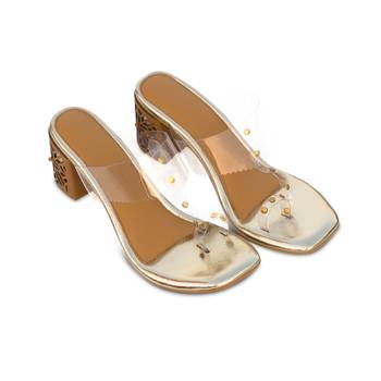 Golden solid magic heels 2