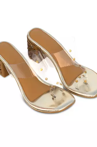 Golden solid magic heels