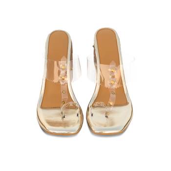 Golden solid magic heels 3