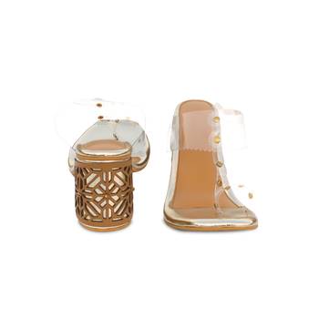 Golden solid magic heels 4