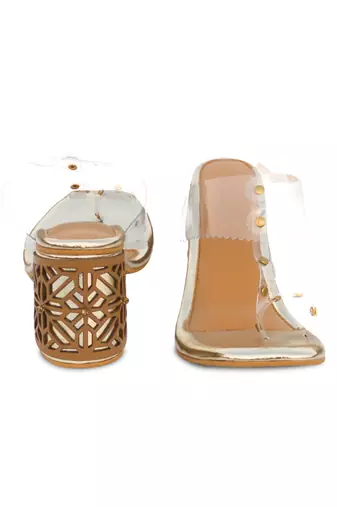 Golden solid magic heels