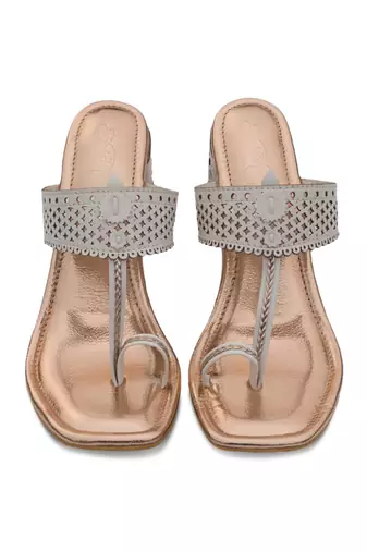 Rose gold solid magic heels