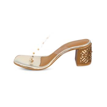 Golden solid magic heels 5