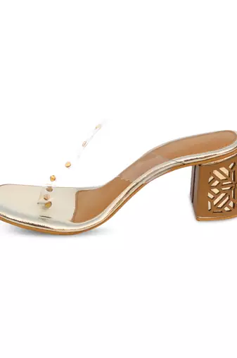 Golden solid magic heels