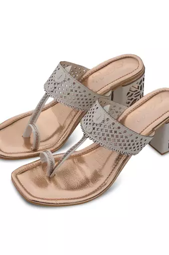 Rose gold solid magic heels