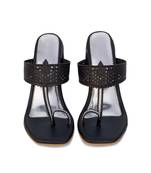 Black solid cut out heels