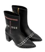 Black embroidery woven melody boots