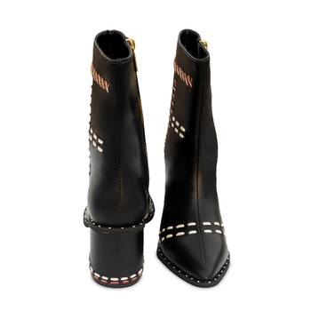 Black embroidery woven melody boots 2