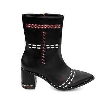 Black embroidery woven melody boots 3