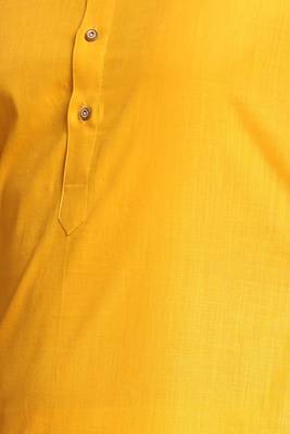 Yellow Art Silk Plain Kurta pajama 4