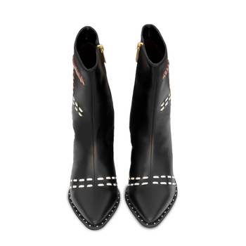 Black embroidery woven melody boots 5