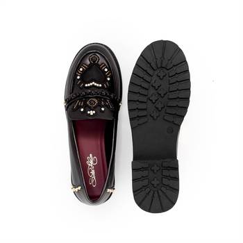 Black embroidery dolce vita loafer heels 2