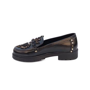 Black embroidery dolce vita loafer heels 5