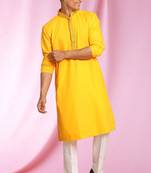 Yellow Art Silk  kurta pajama