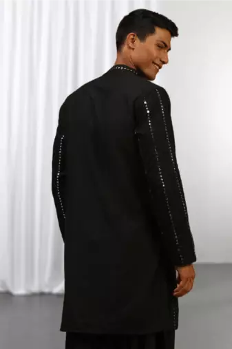  Black Art Silk  kurta pajama