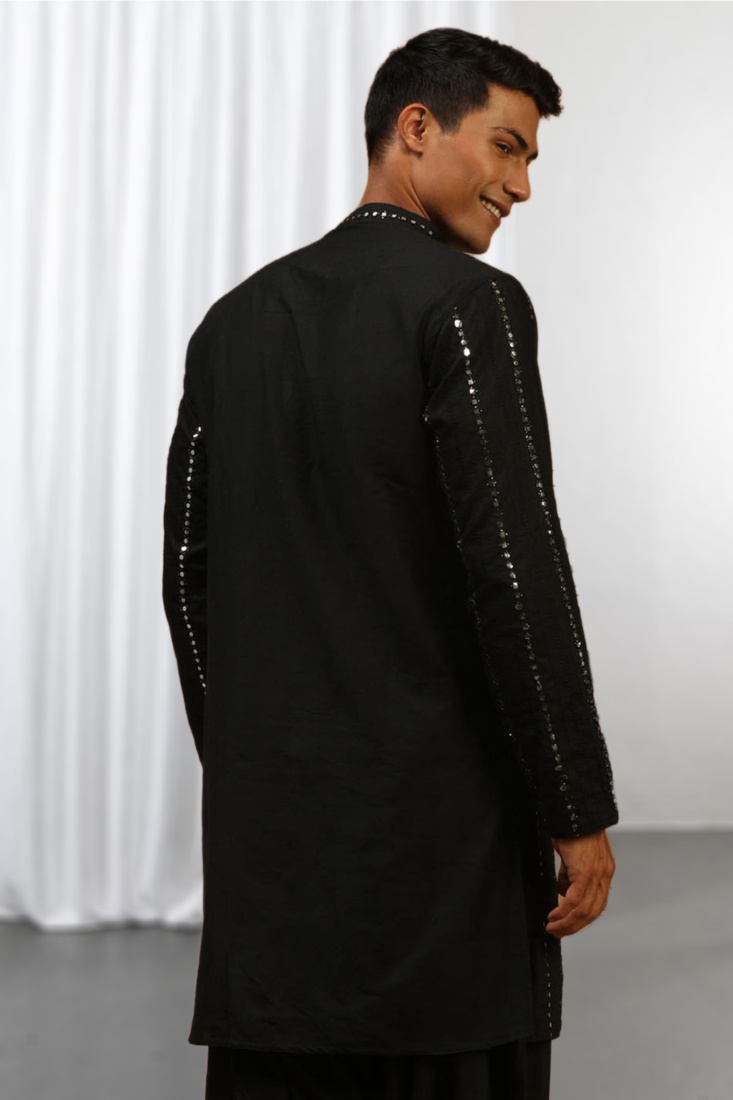  Black Art Silk  kurta pajama