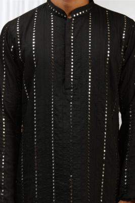  Black Art Silk  kurta pajama 5