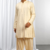 Fawn Viscose Embroidered Mirror work kurta