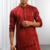 Maroon Viscose Embroidered Mirror work kurta
