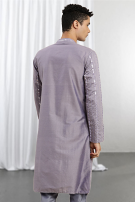 Purple Viscose Embroidered Mirror work kurta 5