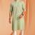 Green Art Silk  printed kurta pajama