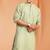 Green Art Silk  printed kurta pajama