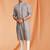 Grey Cotton printed kurta pajama