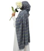 Ana soft cotton grey checkered hijab - versatile, flowy, and breathable
