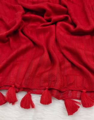 Ana cotton viscose red striped hijab - versatile, flowy, and breathable 3