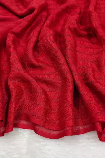 Ana cotton viscose red striped hijab - versatile, flowy, and breathable