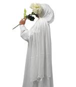 Ana cotton viscose white striped hijab - versatile, flowy, and breathable