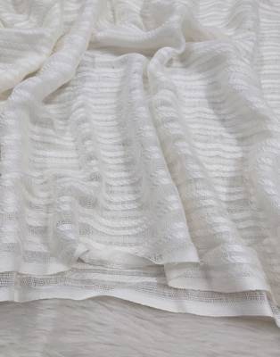 Ana cotton viscose white striped hijab - versatile, flowy, and breathable 4