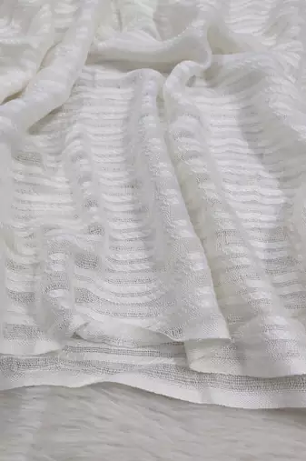 Ana cotton viscose white striped hijab - versatile, flowy, and breathable