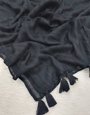 Ana women's black striped cotton viscose hijab - soft, breathable, and versatile ethnic wear 2