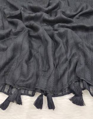 Ana women's black striped cotton viscose hijab - soft, breathable, and versatile ethnic wear 3