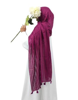 Ana women's cotton viscose magenta hijab - elegant, breathable, and versatile 1
