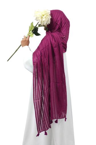 Ana women's cotton viscose magenta hijab - elegant, breathable, and versatile