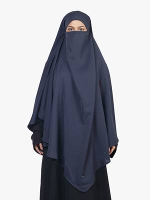 Ana navy blue khimar with niqab - regular fit for daily and ethnic wear 1