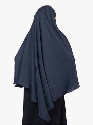 Ana navy blue khimar with niqab - regular fit for daily and ethnic wear 3