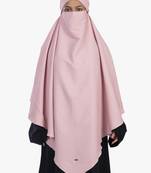 Ana blush pink khimar with built-in niqab for women - comfortable and elegant for daily wear