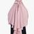 Ana blush pink khimar with built-in niqab for women - comfortable and elegant for daily wear