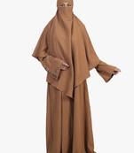 Ana women's brown khimar with niqab - soft, regular fit for casual and ethnic wear