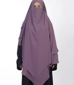 Ana lilac khimar with attached niqab - soft georgette triple layer for modest and fashionable islamic wear