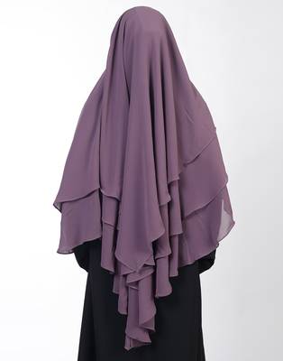 Ana lilac khimar with attached niqab - soft georgette triple layer for modest and fashionable islamic wear 4