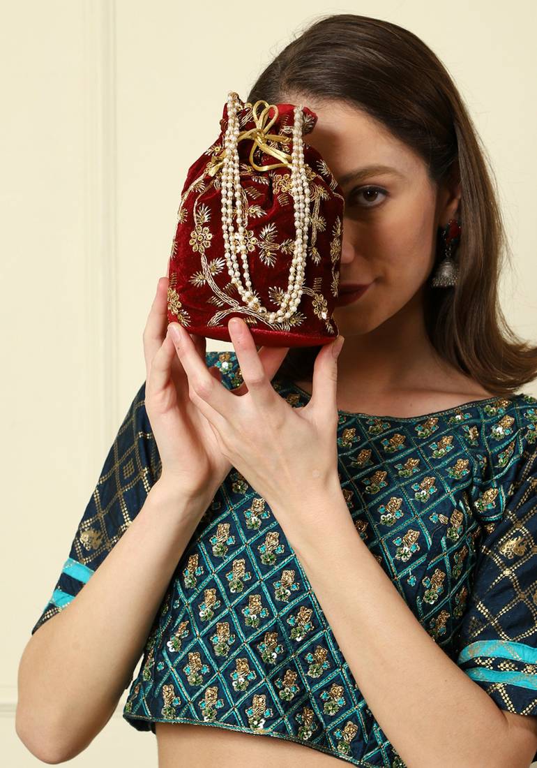 Clemira Hand Worked Mulri Purpose Potli Bag