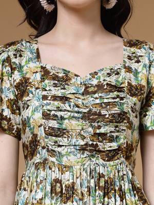 mehandi floral print rayon dress 5