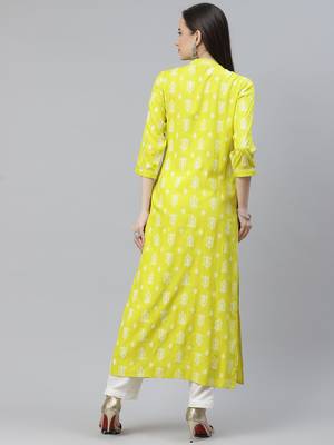Mokshi women's rayon printed straight kurta 2