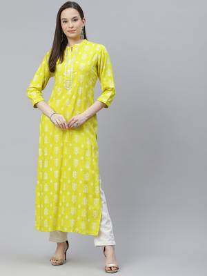 Mokshi women's rayon printed straight kurta 4