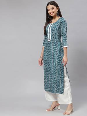 Mokshi green bandhani printed rayon straight kurta 2
